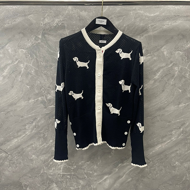 톰브라운 순면 메쉬 니트 가디건