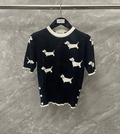 톰브라운 순면 메쉬 반팔 니트