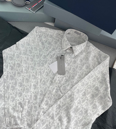 디올 프린트 실크 셔츠