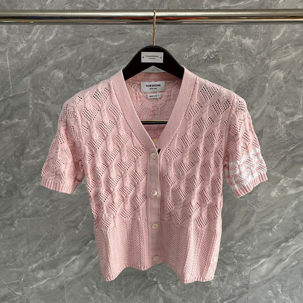 톰브라운 메쉬 반팔 가디건