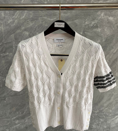 톰브라운 메쉬 반팔 가디건