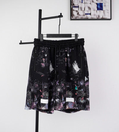 오프화이트 불꽃 프린트 반바지