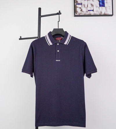 구찌 레터링 폴로 네이비 반팔티