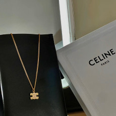 셀린느 클래식 로고 큐빅 목걸이