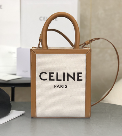 셀린느 네추럴 탄 버티컬 카바스 토트백 미니 193302