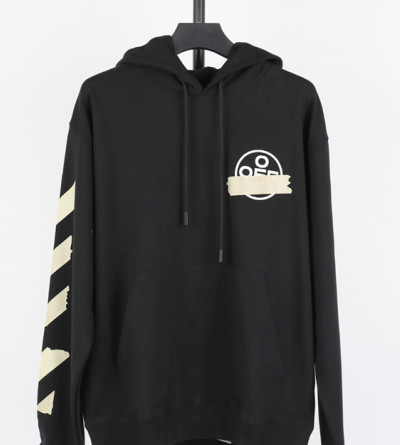 오프화이트 옐로우 프린트 후드