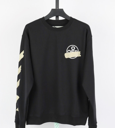 오프화이트 옐로우 프린트 맨투맨