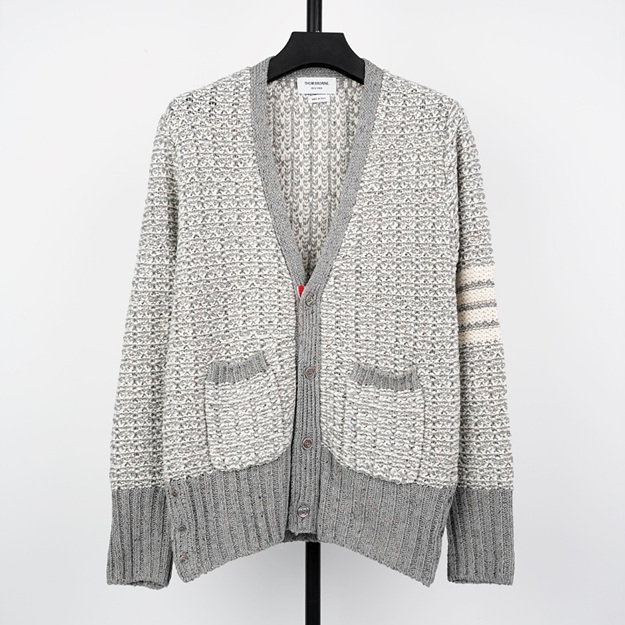 톰브라운 배색 울 가디건