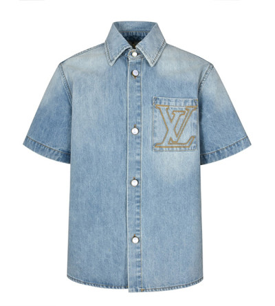 루이비통 25ss 데님 반팔 셔츠