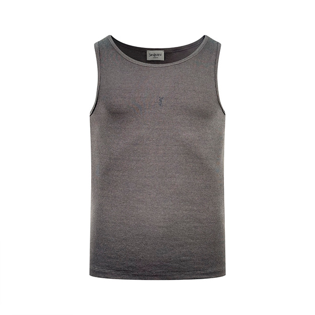 생로랑 로고 자수 나시