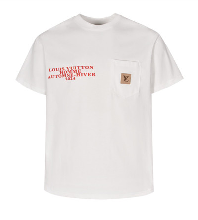 루이비통 가죽 로고 포켓 반팔