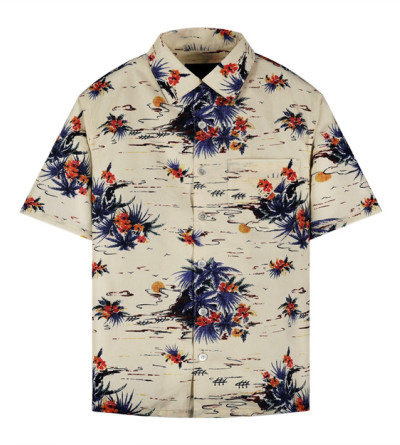 프라다 플라워 반팔 셔츠