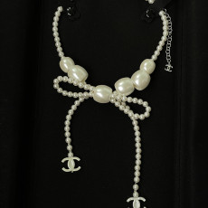 샤넬 25C 진주 리본 목걸이