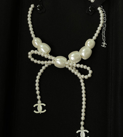 샤넬 25C 진주 리본 목걸이