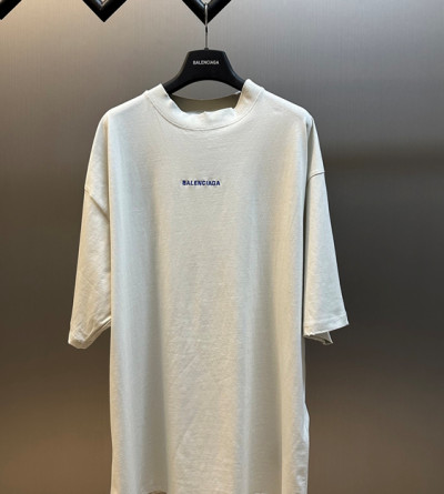 발렌시아가 구제 블루 자수 반팔