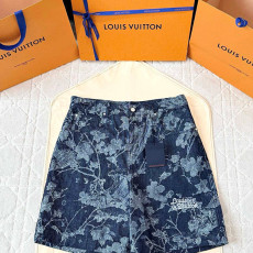 루이비통 자수 데님 반바지