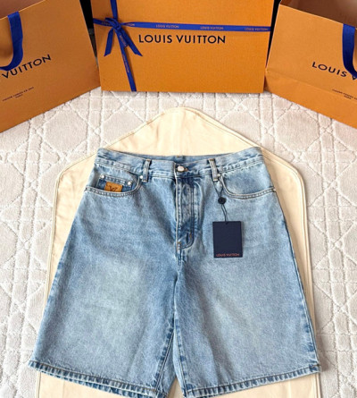 루이비통 데님 포켓 자수 반바지