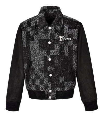 루이비통 체크 스웨이드 야구 점퍼