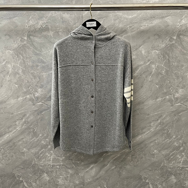 톰브라운 후드 가디건