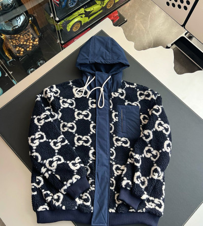 구찌 자카드 테디 집업 후드