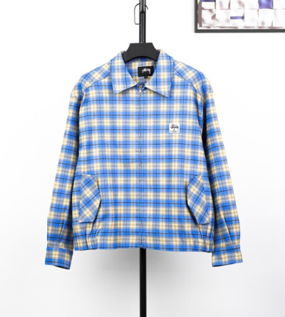 스투시 스몰로고 체크 자켓