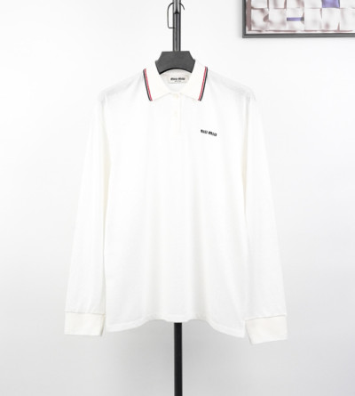 미우미우 자수 로고 폴로 셔츠