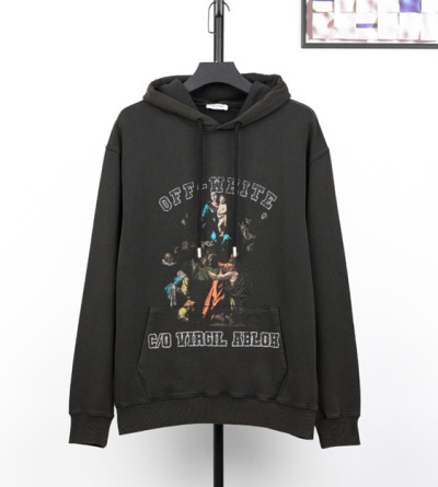 오프화이트 프린트 후드