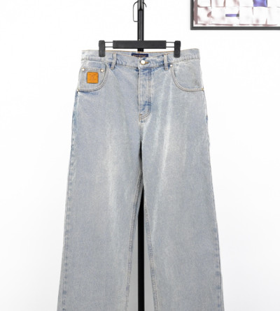 루이비통 자수 데님 팬츠