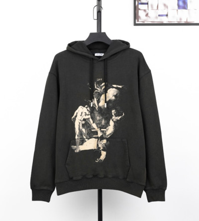 오프화이트 프린트 후드