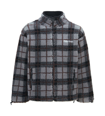 미우미우 체크 집업 자켓