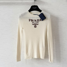 프라다 레터링 슬림 긴팔 니트