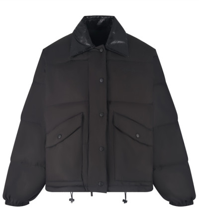 미우미우 레더 카라 패딩