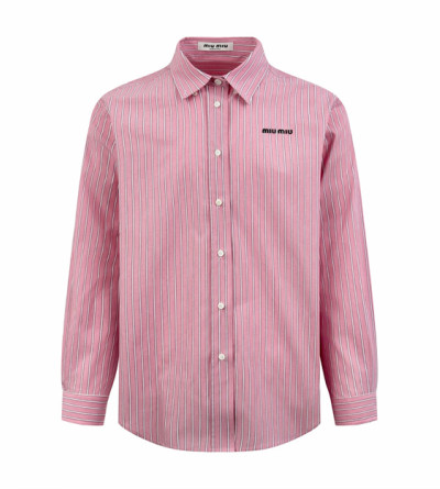 미우미우 로고 핑크 셔츠
