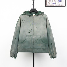 세인트미카엘 데미지 집업 후드