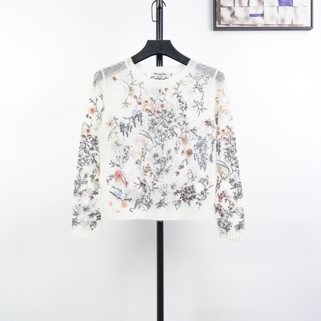 디올 자수 캐시미어 니트