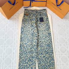 루이비통 워싱 데님 호피 팬츠