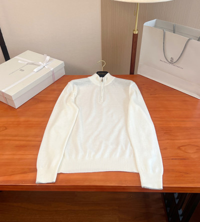 브루넬로쿠치넬리 반집업 니트