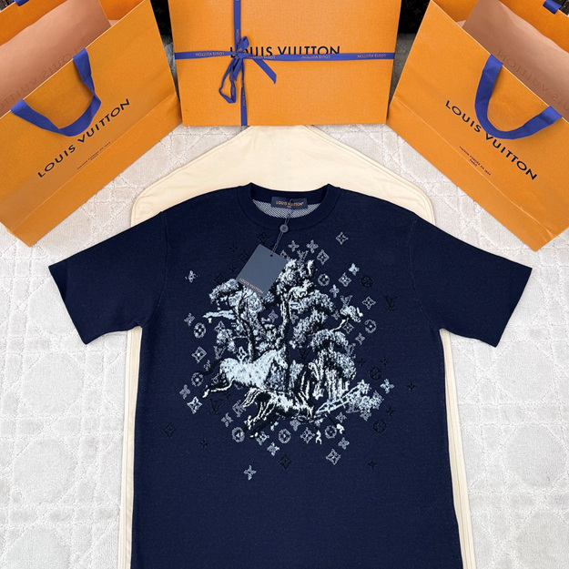 루이비통 자카드 반팔