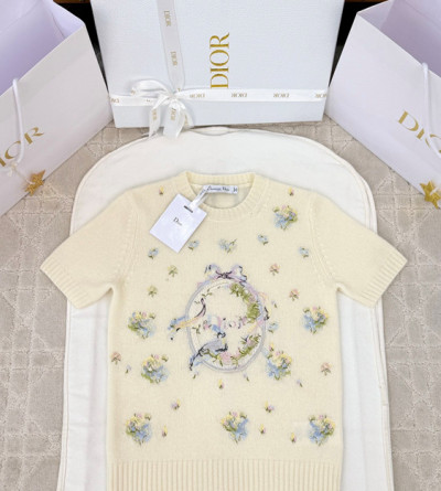 디올 자수 니트 반팔