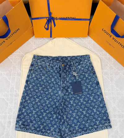 루이비통 자카드 데님 반바지