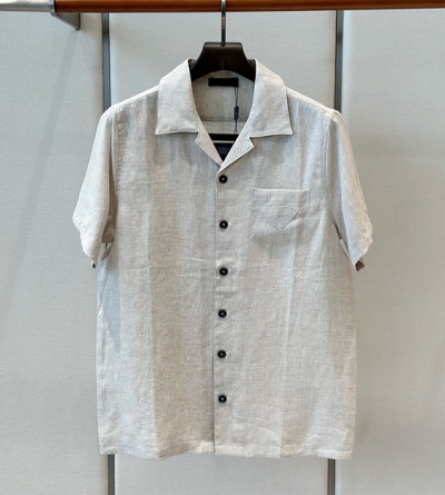 프라다 린넨 반팔 셔츠