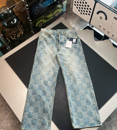 루이비통 체크 데님 팬츠