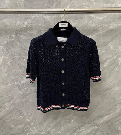 톰브라운 울 펀칭 니트 가디건