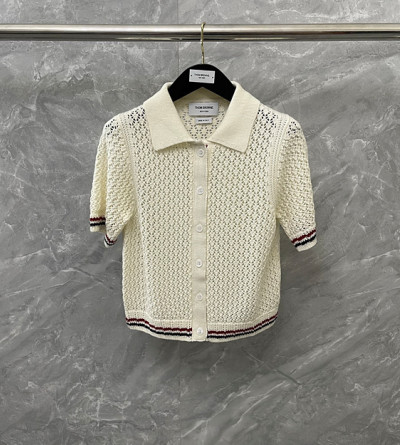 톰브라운 울 펀칭 니트 가디건