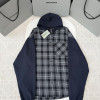 발렌시아가 체크 셔츠형 후드